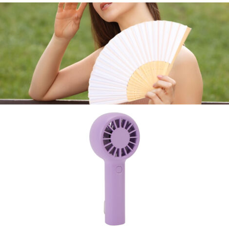 Ventilador recargable, portátil, morado, con clip, 5 velocidades, funcionamiento silencioso, 5,5 horas de autonomía, 144 g, carcasa de ABS, ideal para acampar y la playa.