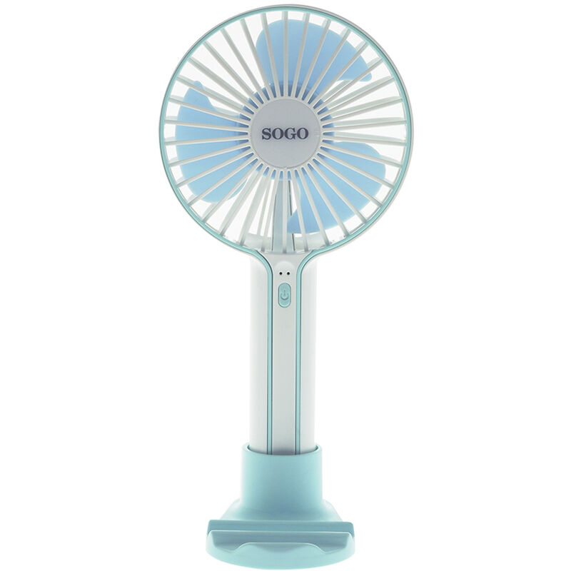 

Ventilador Silencioso Recargable de Mesa Portátil 2000mAh Soporte de Smartphone Azul
