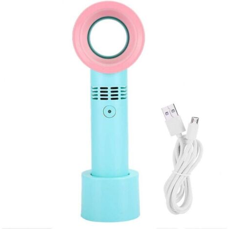 Ventilador sin aspas, miniventilador portátil recargable por USB, ajuste de tres velocidades, enfriador de aire personal para escritorio (verde)