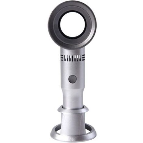 Ventilador sin Aspas, USB, 3 Niveles de Velocidad, Ventilador Mini Portátil con Sistema de Carga Turbo Silencioso y Batería de 2000 mAh para Camping, Oficina, Viajes, Verano/Regalo (Color: Plateado).