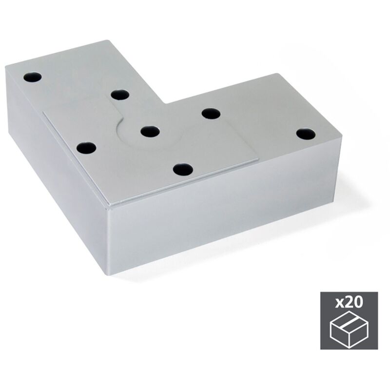 

pie para mueble, altura 24 mm, plástico, gris metalizado, 20 ud. - Emuca