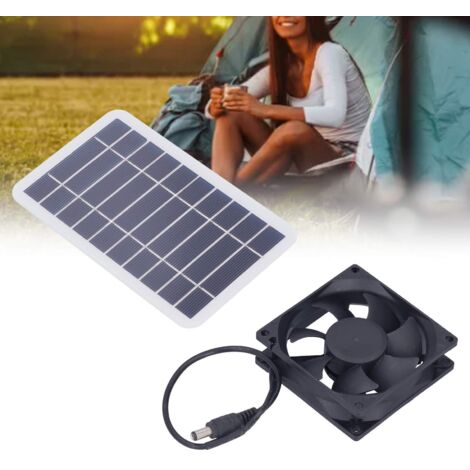 Ventilador solar de 2,5 W para mascotas: conjunto de panel y ventilador (15,9 x 9,3 cm) – Ventilador extractor (polisilicio)
