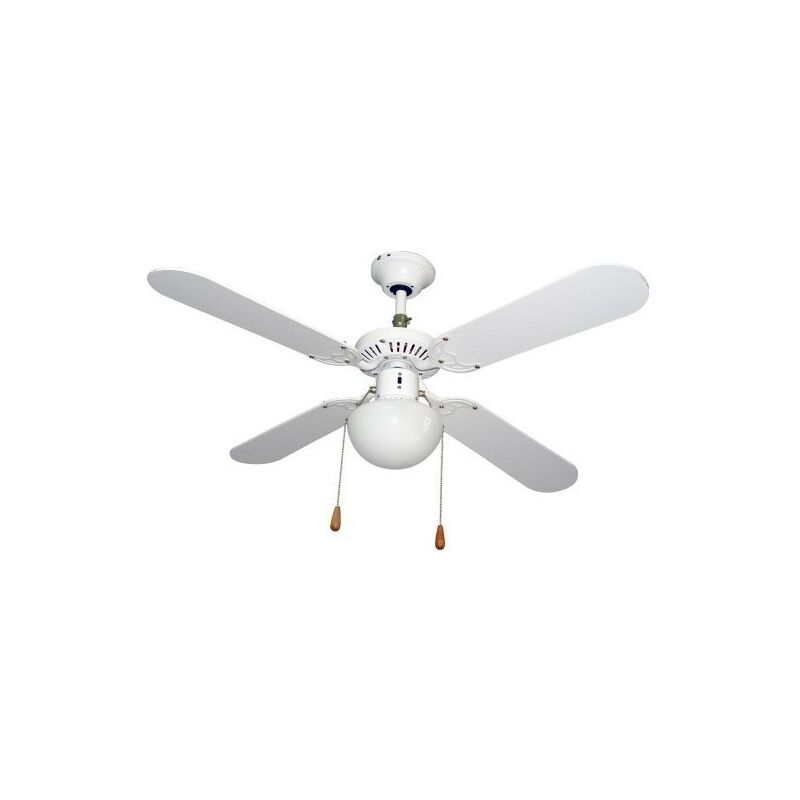 Ventilador Techo 105Cm Con Luz 50W 3V 4 Aspas Vivah 99272 QAZQA RetroVintage Ventilador de techo WIND 42 blanco