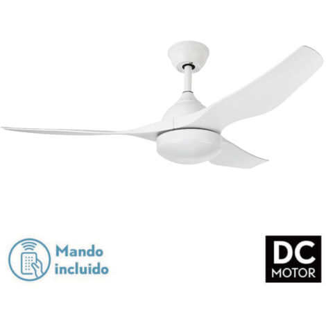 Ventilador Techo 3 Aspas Lampara Madera/Metal Blan C026