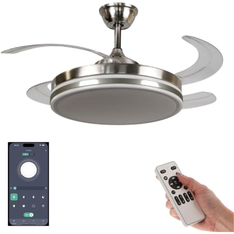 Ventilador Techo 39w Trace Niquel 91cm