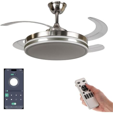 VENTILADOR TECHO 39W TRACE NIQUEL 91CM