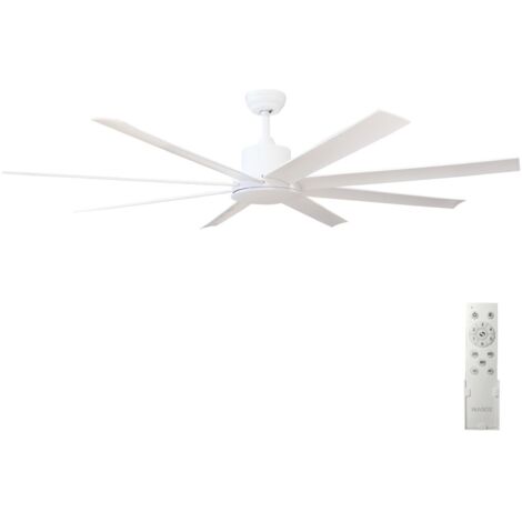 Ventilador techo Diongo con mando Ø165 8 aspas DC Blanco
