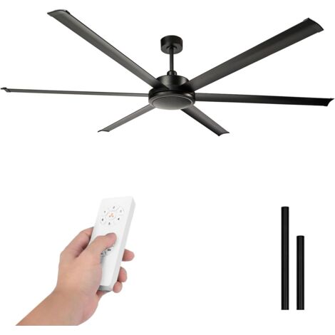Ventilador techo industrial 305 cm silencioso 6 aspas motor DC y mando