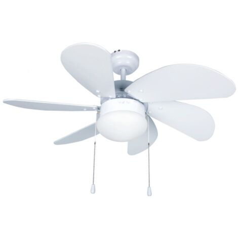 Ventilador techo Larde 2xE27 Ø82 6 aspas DC Blanco