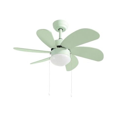 Ventilador techo Larde 2xE27 Ø82 6 aspas DC Verde