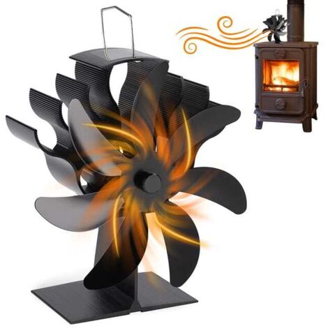 Ventilador térmico, silencioso, seguro, distribución eficiente del calor para estufa de leña, leñadora doméstica