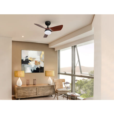 VENTILADOR TROPIC NEGRO/NOGAL