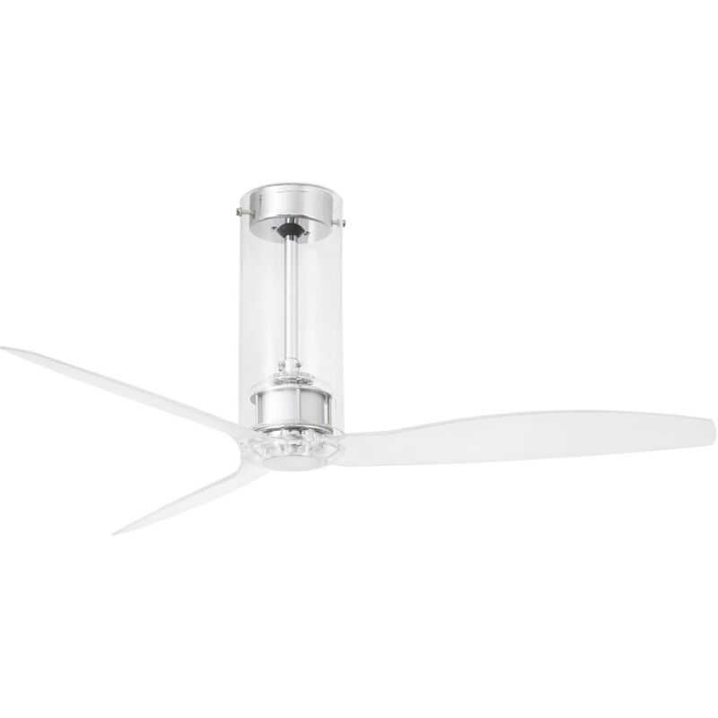 

Faro Barcelona - TUBE FAN Ventilador de techo transparente sin luz - CROMO BRILLO