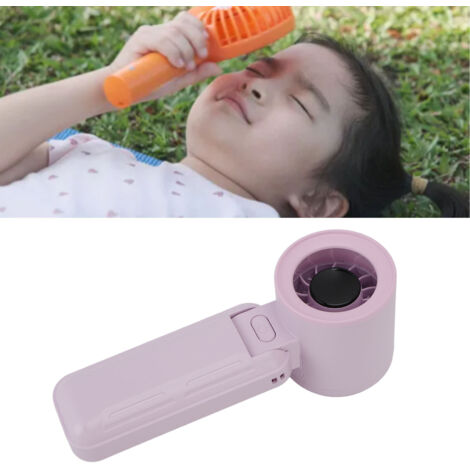 Ventilador turbo portátil, silencioso, 5 velocidades, batería de 3000 mAh, plegable a 135°, pantalla digital, para mano, cuello o escritorio, ideal para viajes, hogar y oficina, color morado.