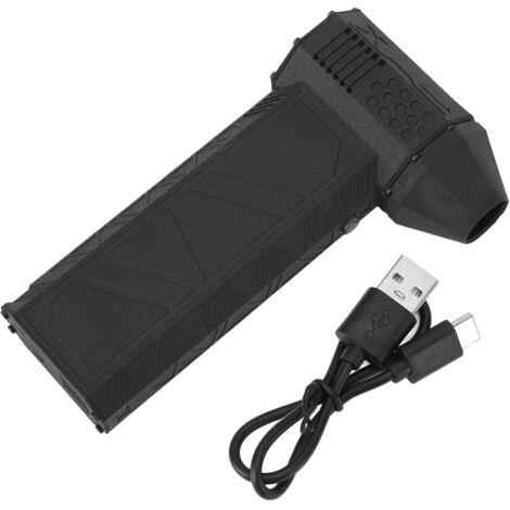 Ventilador turbo recargable de alta velocidad de 150 000 RPM: carcasa delgada y ligera de aleación de aluminio con batería de 2500 mAh para acampar y hacer senderismo (12,3 cm, negro).