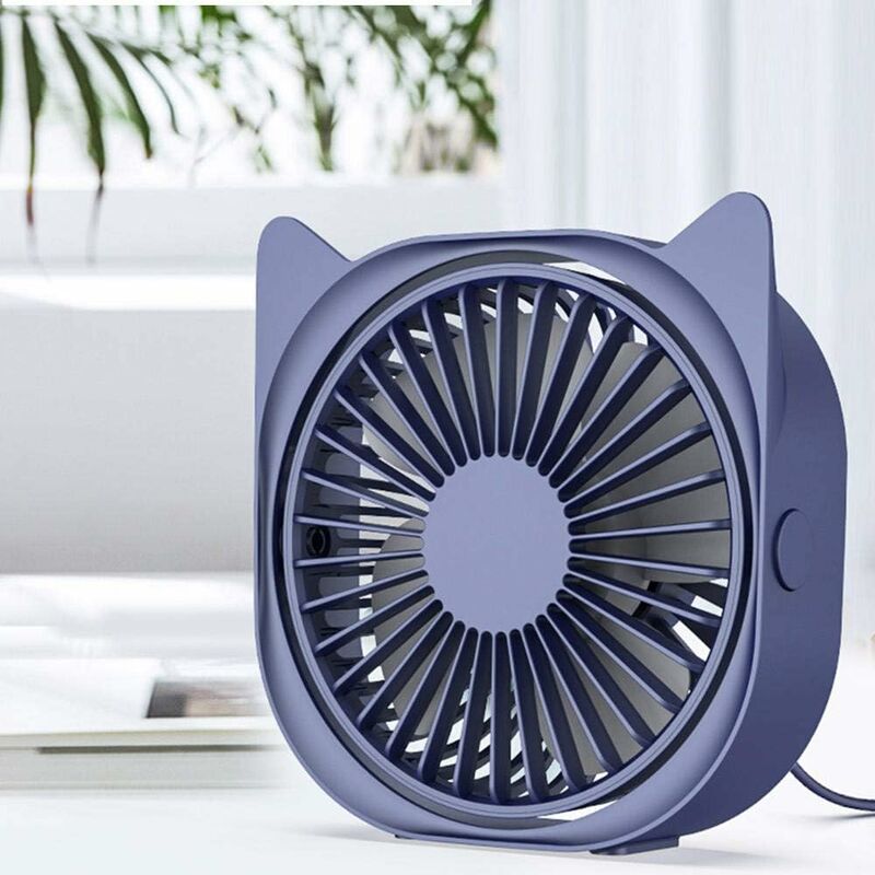 

Ventilador usb de rotación 360 mini ventilador de enfriamiento silencioso para ventiladores de enfriamiento portátiles de escritorio personal - azul