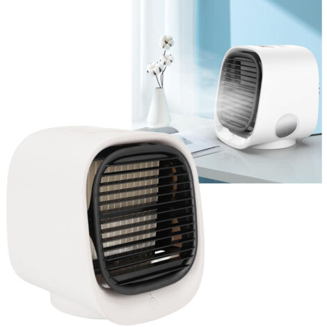Ventilador USB portátil, aire acondicionado de oficina, 300 ml, 3 velocidades, iluminación RGB, ideal para camping/dormitorio, ABS, 540 g, ManoMano, refresca por la noche, nebulizador silencioso