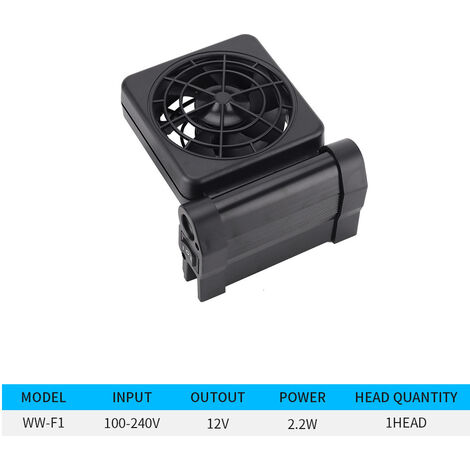 Ventiladores de refrigeración para acuarios, enfriador de viento frío, enfriador de agua ajustable, 1 cabezal de ventilador