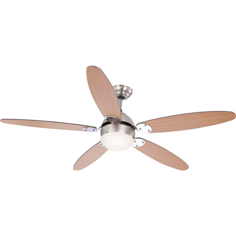 

Ventilador de techo AZURA con tirador de metal y níquel
