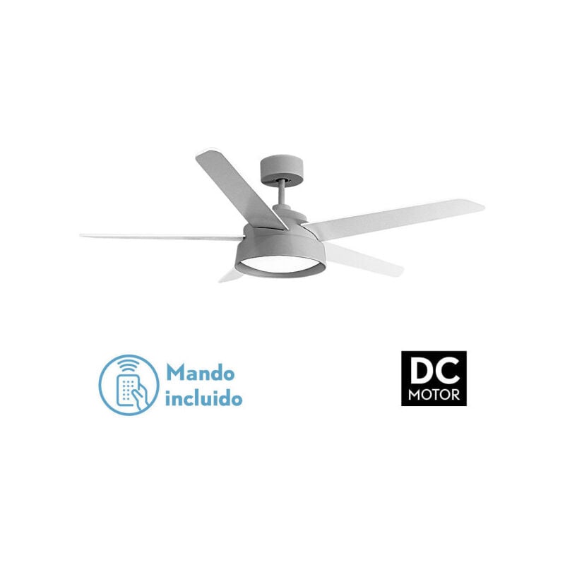 Fabrilamp - Ventilateur 25w Dc Grey Lebeche 5 Blades Rev. White/Hague 6 Speed 3000-4000-6000k 132d Remote,Memory And Timer
