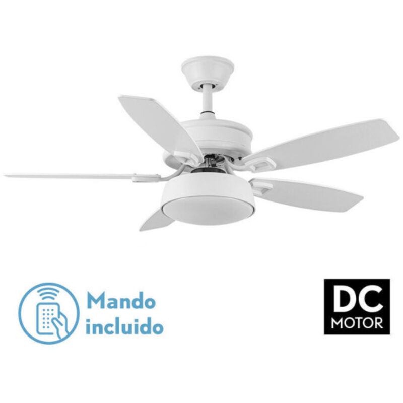 Fabrilamp - Ventilateur 30w Dc Braw White 5 pales White/Beech 6 vitesses 3 couleurs 106,7d/Earthquake, Memory & Timer 2850lm