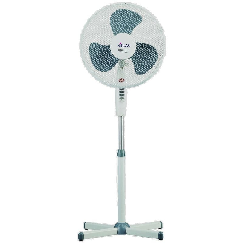 Ventilateur sur pied 45W Mat télescopique 1.30m 3 vitesses 40 cm Niklas