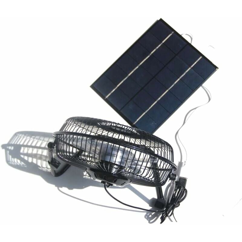 Ventilateur 5,2 w 6 v alimenté par panneau solaire 20,3 cm pour camping, caravane, yacht, serre, maison de chien, poulailler