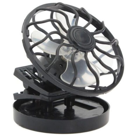 Ventilateur à énergie solaire activé par la lumière du soleil, mini clip pour économie d'énergie, fonctionnement silencieux, idéal pour le camping, les voyages, la pêche, l'escalade, noir