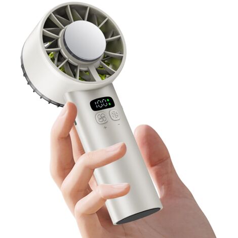 Ventilateur à glace portable, écran numérique, batterie rechargeable 5200 mAh, 100 vitesses, mini ventilateur souffle d'air froid avec affichage numérique, ventilateurs à main pour