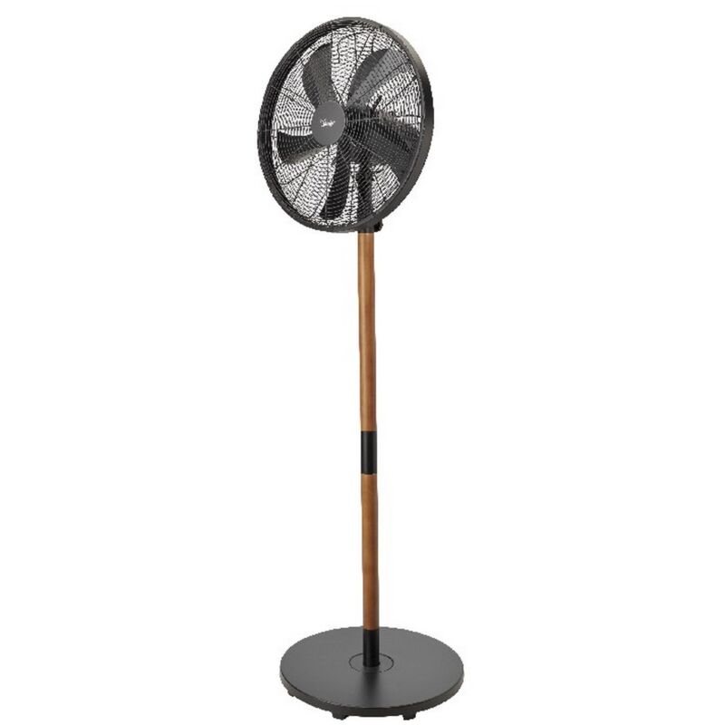 Bimar - Ventilateur à Piédestal Aria, Métal, Bois, Marron, Noir, 45x150x43 cm