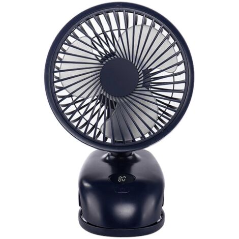 Ventilateur à pince 4 vitesses, petit ventilateur avec flux d'air puissant, ventilateur de bureau à pince, batterie 3600 mAh, port USB