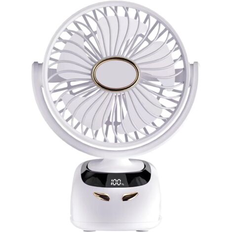 Ventilateur à Pince, 6000mAh Ventilateur Portable de Bureau Pince USB, 5 Vitessesc, Pince Robuste pour Bureau Personnel, Voiture de Golf
