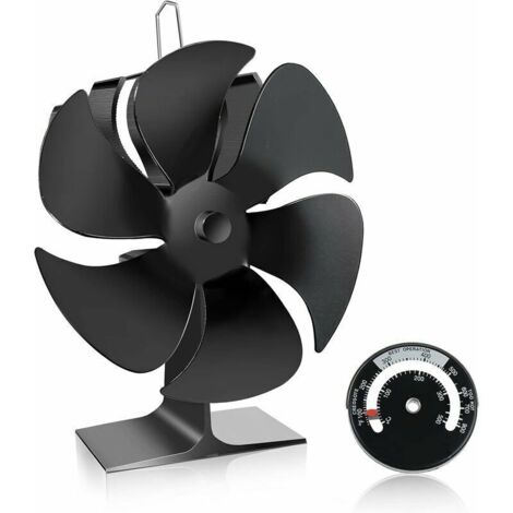 Ventilateur à Poêle,Everenty 6 Lames 50℃ Démarrage Opération Silencieuse Ventilateur Poele Bois,Alimenté Thermiquement Ventilateur du Foyer,Poêle Ventilateur,Ventilateur Cheminee,Poele a Granule