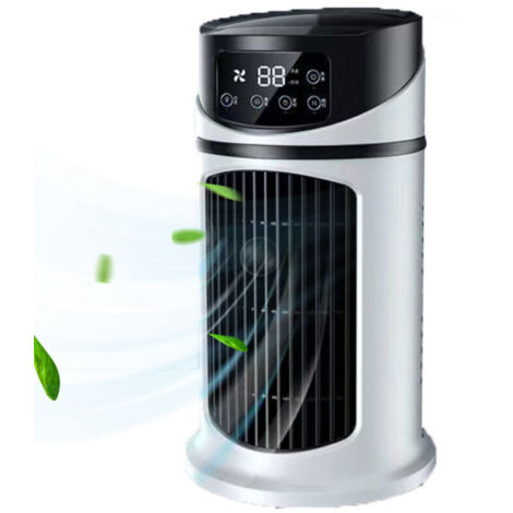 Ventilateur AC Portable, Mini Ventilateur De Climatiseur Personnel USB Avec 6 Vitesses, Refroidisseur D'air De Bureau Avec Écran Tactile,Pour Chambre, Tente, Chambre, Voiture, Camping-Car Et Camping
