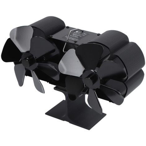 Ventilateur actionné par la Chaleur de Fourneau, Ventilateur actionné par la Chaleur Noir en Aluminium de Cheminée de Bonne conductivité Thermique Résistant à l'usure pour la Salle à Manger