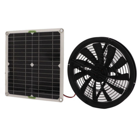 Ventilateur Alimenté par Panneau Solaire 100W, Puissant Ventilateur D'extraction Solaire avec Coque, Ventilateur de Refroidissement Compact pour RV, Serres, Salle de Bain