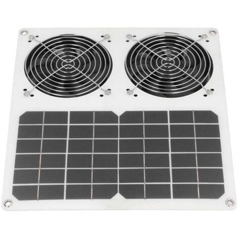 Ventilateur alimenté par Panneau Solaire, Ventilateur de Ventilation à énergie Solaire 12 Pouces étanche pour Poulailler