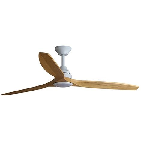 FARO BARCELONA Ventilateur ALO avec lumière blanc/bois 33727DC