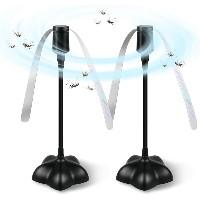 Aiperq - Abanico para moscas, paquete de 2, repelente de cuchillas para exteriores e interiores para mantener las moscas alejadas de la mesa,