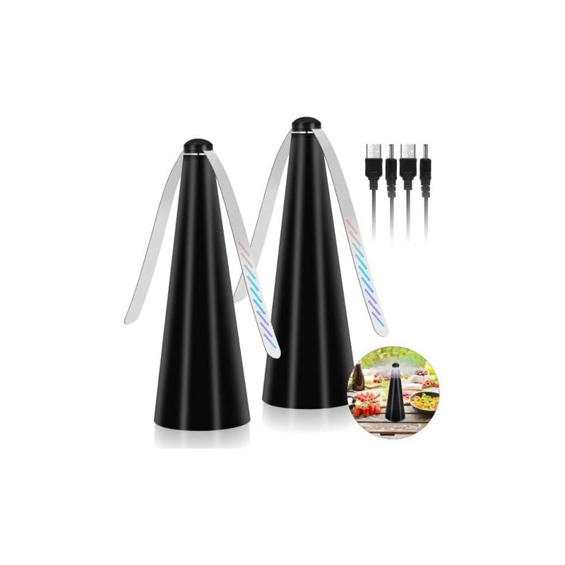 Ulisem - Ventilateur Anti-Mouche, Lot de 2 répulsifs Anti-moustiques sans Utiliser de Produits Chimiques, pour éloigner Les Mouches et Les Insectes