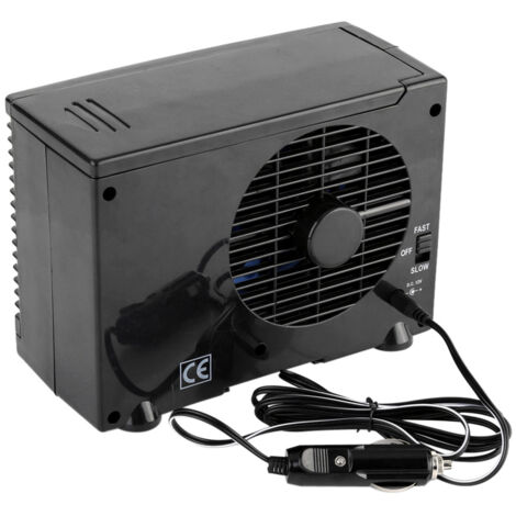 Ventilateur Automobile Portable Mini 12V 2 Vitesses ABS Noir 20cm Ventilateur de Bureau