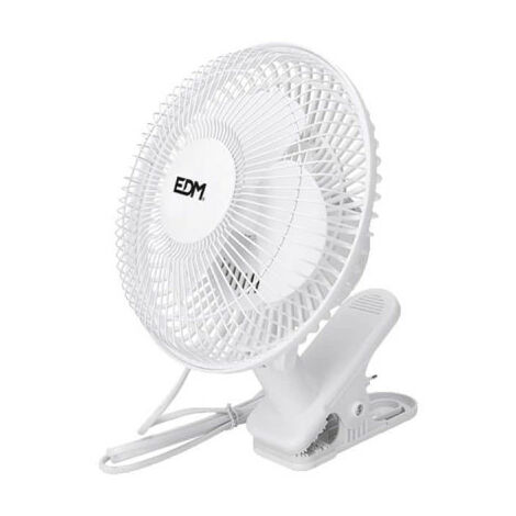 Ventilateur avec pince EDM 15W - 15cm - Blanc 33961