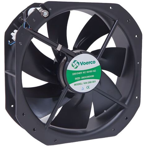 Ventilateur axial 230Vac 280x280x80 - débit d'air 1917m3/h - 135W