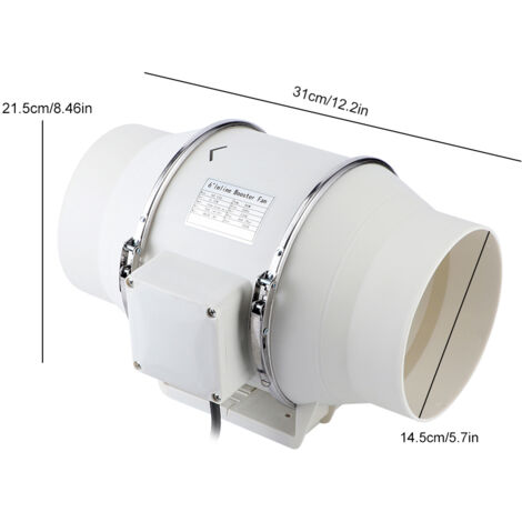 Ventilateur Axial Bivitesse 150mm pour Conduits 220V En Plastique - Spécialisé en Vente Directe Stock Européen - Compatible avec la Taille JY10708 (6 Pouces) -KZQ