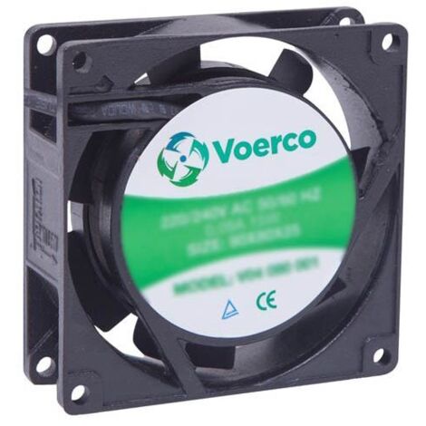 Ventilateur axial carré 230Vac 80X80X25 - débit d'air 36m3/h - 15W