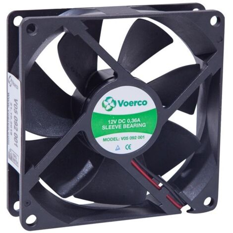 Ventilateur axial carré 24Vdc 92X92X25 - débit d'air 103m3/h - 5.5W