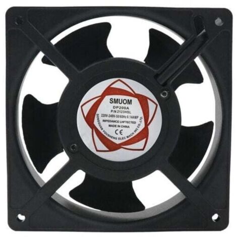 Ventilateur axial de cheminée ， pales haute température enfichables, silencieux, universel, 120 x 120 x 38 mm