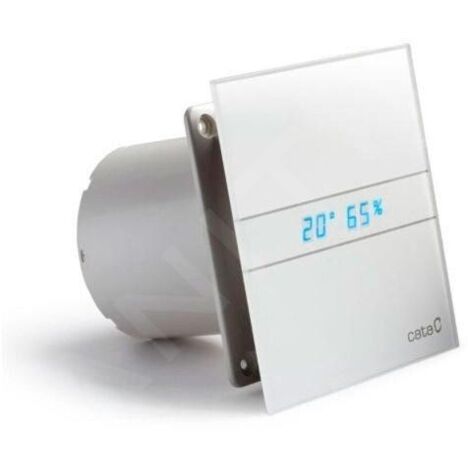 Ventilateur axial de salle de bains 120 mm – Capteur d'humidité – Puissance 6/11 W – Débit 210 m³/h – Façade en verre blanc – Cata - E-120