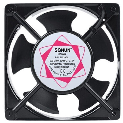 Ventilateur axial haute température 120 x 120 x 38 mm Pales en métal silencieuses Optimise circulation air chaud Compatible poêles et chaudières