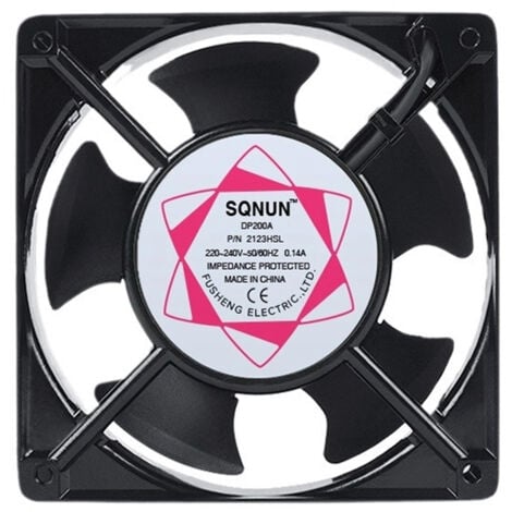 PARYOU Ventilateur axial pour boîte de cheminée Insérable Haute température Pales en métal Silencieux Universel 120 x 120 x 38 mm